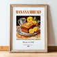 Banana Bread – American Dessert Dish, Bistro Poster, in wooden frame leaning on the floor