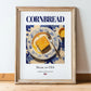 Cornbread – American Bread Dish, Brasserie Art, in wooden frame leaning on the floor