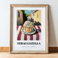 Gelato Stracciatella – Italian Urban Café Scene, Gelato Wall Illustration, in wooden frame leaning on the floor