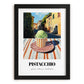 Gelato Pistacchio – Italian Urban Café Scene, Gelato Illustration, in sleek black frame