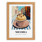 Gelato Nocciola – Italian Outdoor Café Scene, Gelato Poster, set in oak frame
