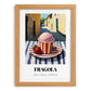 Gelato Fragola – Italian Outdoor Café Scene, Gelato Illustration, set in oak frame