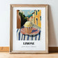 Gelato Limone – Italian Café on the Corner, Gelato Illustration, in wooden frame leaning on the floor