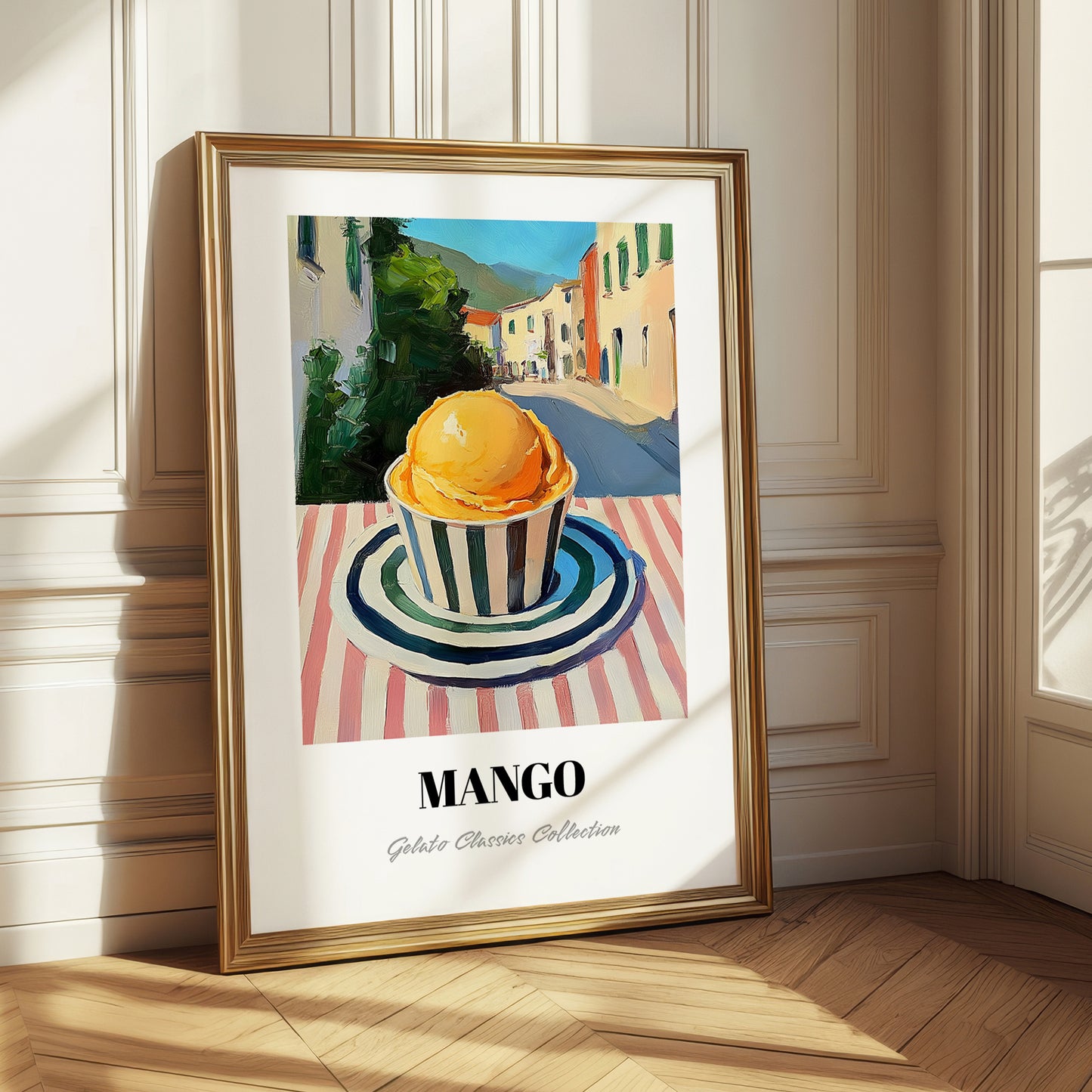 Gelato Mango – Italian Street Café Scene, Gelato Wall Art