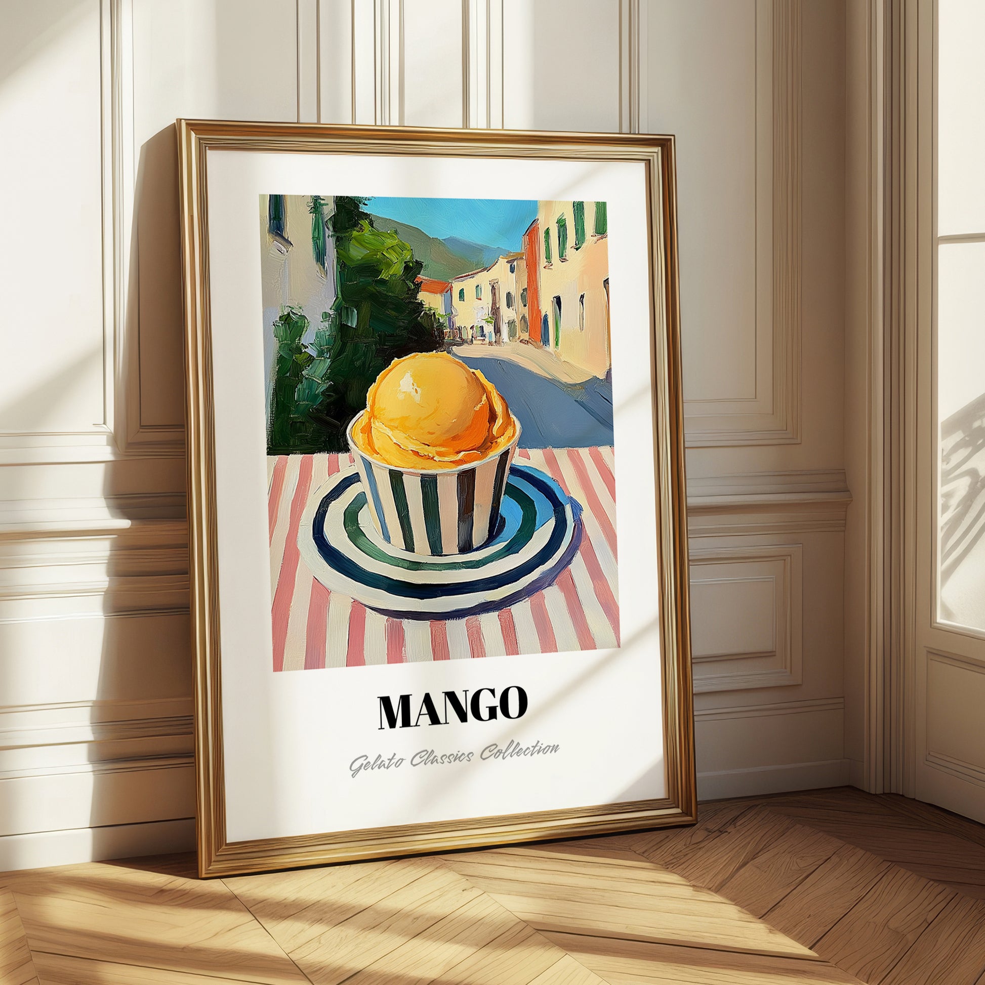 Gelato Mango – Italian Street Café Scene, Gelato Wall Art