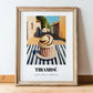Gelato Tiramisu – Italian Urban Café Scene, Gelato Wall Painting, in wooden frame leaning on the floor