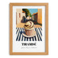Gelato Tiramisu – Italian Urban Café Scene, Gelato Wall Painting, set in oak frame