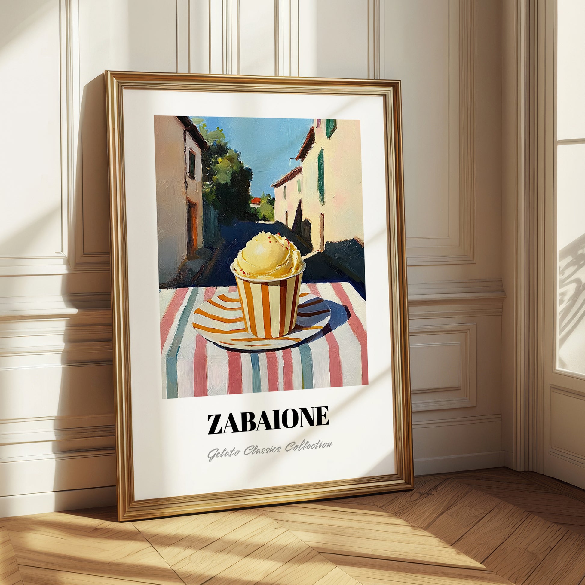 Gelato Zabaione – Italian Street Café Scene, Gelato Painting