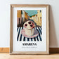 Gelato Amarena – Italian Café on the Corner, Gelato Wall Decor, in wooden frame leaning on the floor