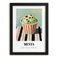 Menta – on Striped Tablecloth, Gelato Poster, in sleek black frame