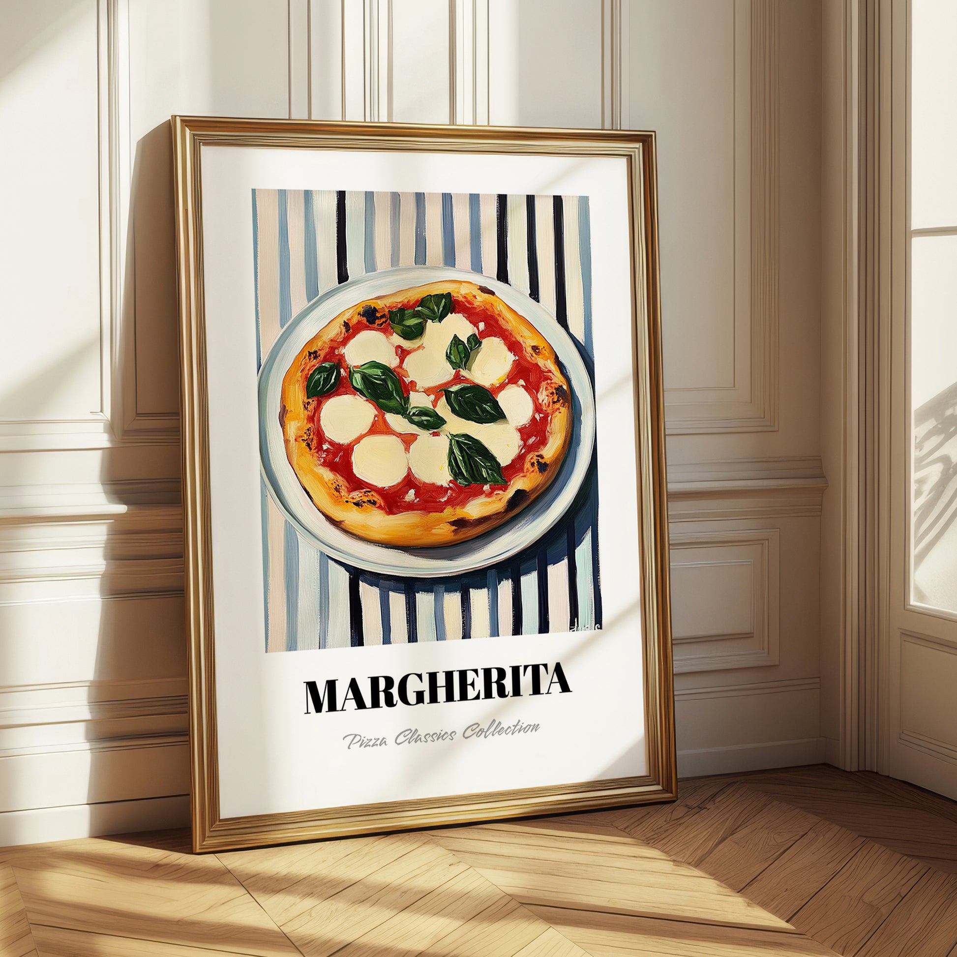 Margherita – on Striped Tablecloth, Gelato Illustration