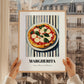 Margherita – on Striped Tablecloth, Gelato Illustration, styled in a charming Paris street view