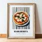 Margherita – on Striped Tablecloth, Gelato Illustration, in wooden frame leaning on the floor