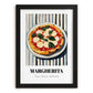 Margherita – on Striped Tablecloth, Gelato Illustration, in sleek black frame