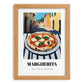 Pizza Margherita – Italian Urban Café Scene, Pizza Still Life, set in oak frame