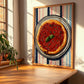 Marinara – on Striped Tablecloth, Pizza Wall Print, clean layout with no caption