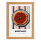 Marinara – on Striped Tablecloth, Pizza Wall Print, set in oak frame