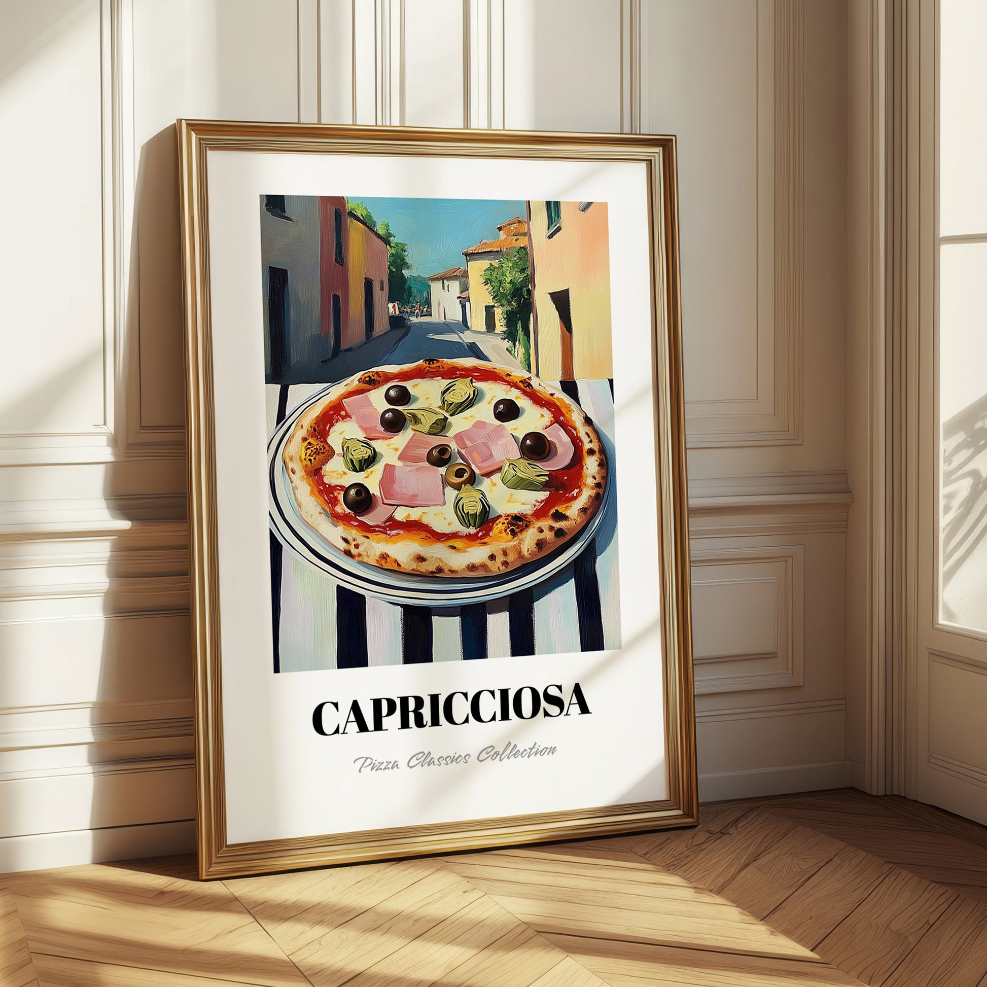 Pizza Capricciosa – Italian Street Café Scene, Pizza Still Life