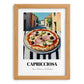 Pizza Capricciosa – Italian Street Café Scene, Pizza Still Life, set in oak frame