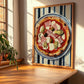 Capricciosa – on Striped Tablecloth, Pizza Wall Decor, clean layout with no caption