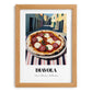 Pizza Diavola – Italian Outdoor Café Scene, Pizza Wall Decor, set in oak frame