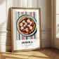 Diavola – on Striped Tablecloth, Pizza Poster