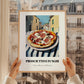 Pizza Prosciutto E Funghi – Italian Urban Café Scene, Pizza Wall Decor, styled in a charming Paris street view