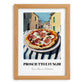 Pizza Prosciutto E Funghi – Italian Urban Café Scene, Pizza Wall Decor, set in oak frame