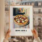 Pizza Boscaiola – Italian Urban Café Scene, Pizza Painting, styled in a charming Paris street view