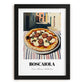 Pizza Boscaiola – Italian Urban Café Scene, Pizza Painting, in sleek black frame