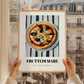 Frutti Di Mare – on Striped Tablecloth, Pizza Wall Illustration, styled in a charming Paris street view