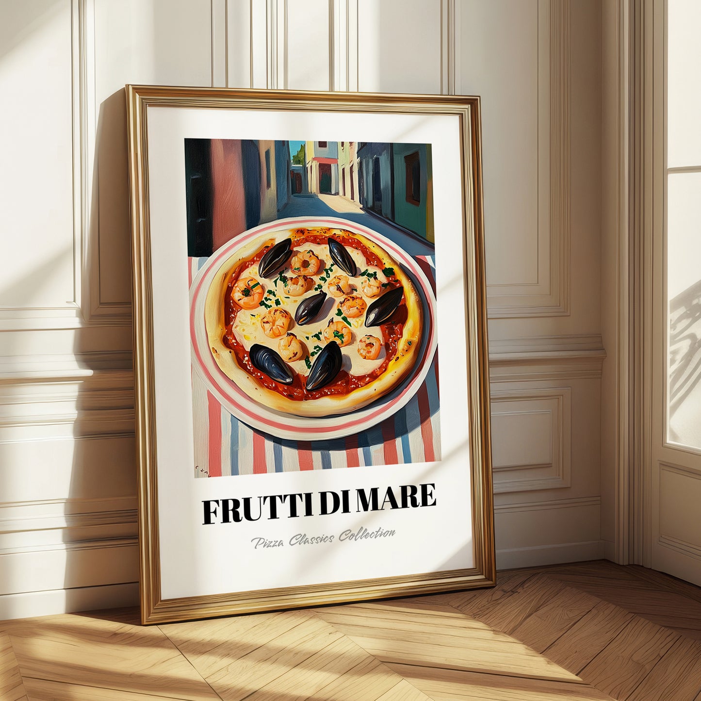 Pizza Frutti Di Mare – Italian Street Café Scene, Pizza Wall Decor