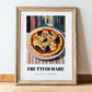 Pizza Frutti Di Mare – Italian Street Café Scene, Pizza Wall Decor, in wooden frame leaning on the floor