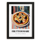 Pizza Frutti Di Mare – Italian Street Café Scene, Pizza Wall Decor, in sleek black frame