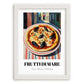 Pizza Frutti Di Mare – Italian Street Café Scene, Pizza Wall Decor, placed in minimal white frame
