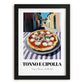 Pizza Tonno E Cipolla – Italian Street Café Scene, Pizza Wall Decor, in sleek black frame