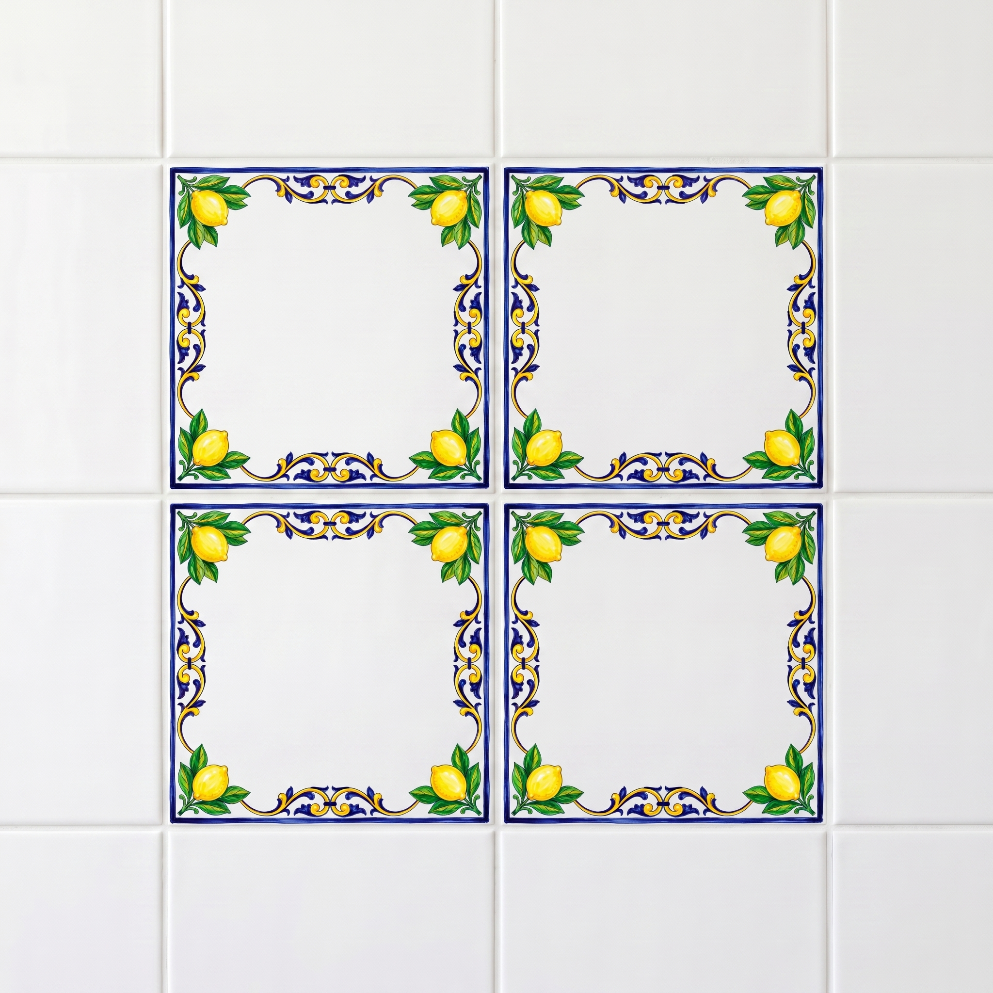 Lot de 4 carreaux Maiolica motif uniquement · Économisez 65%