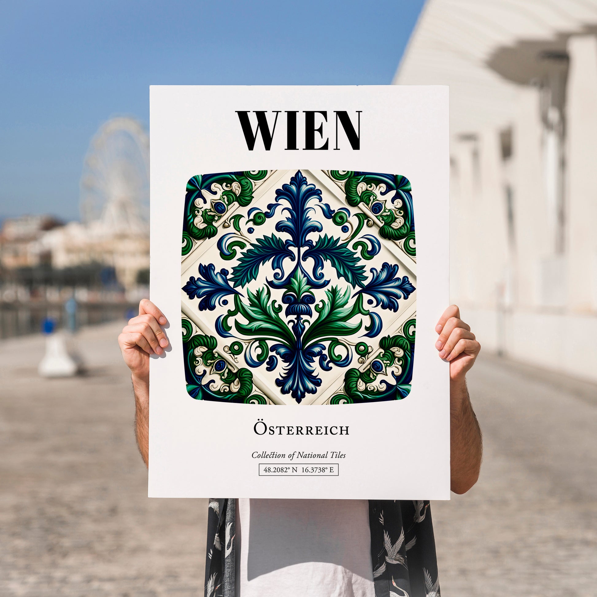 Wien, Austria – Travel Wall Decor, no-text version framed in wood