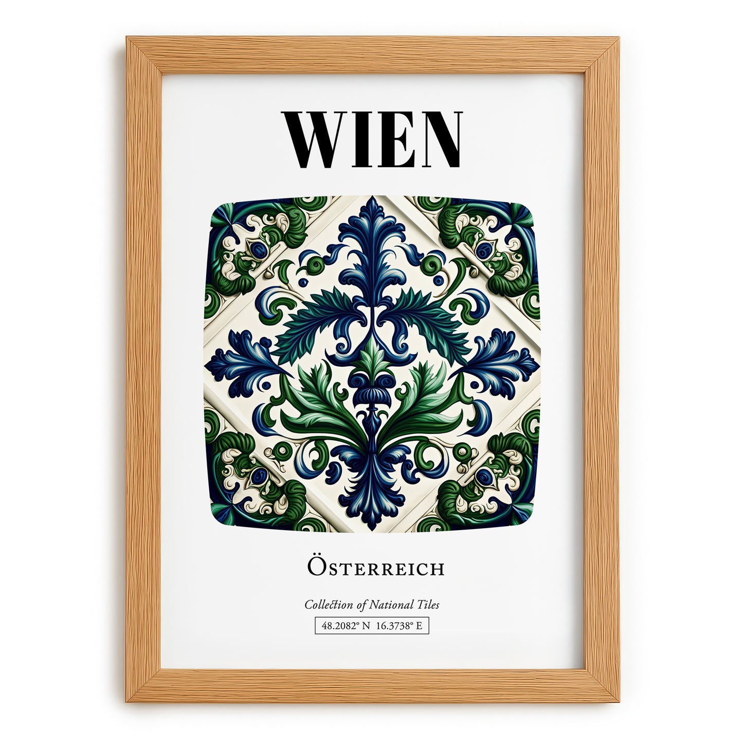 Wien, Austria – Travel Wall Decor, set in oak frame
