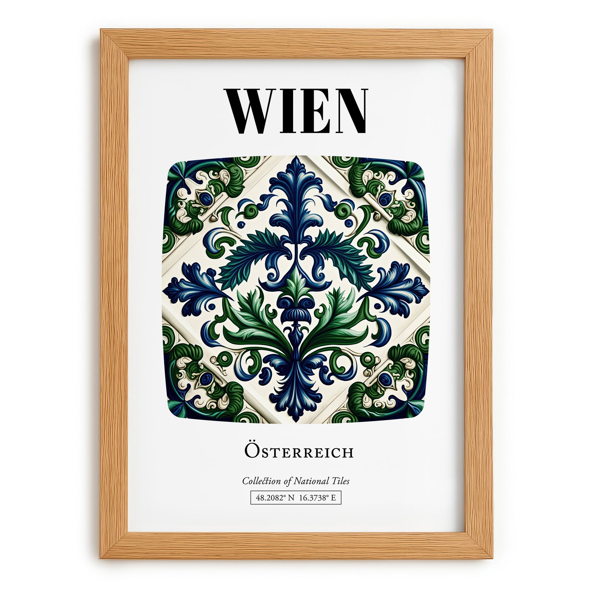 Wien, Austria – Travel Wall Decor, set in oak frame