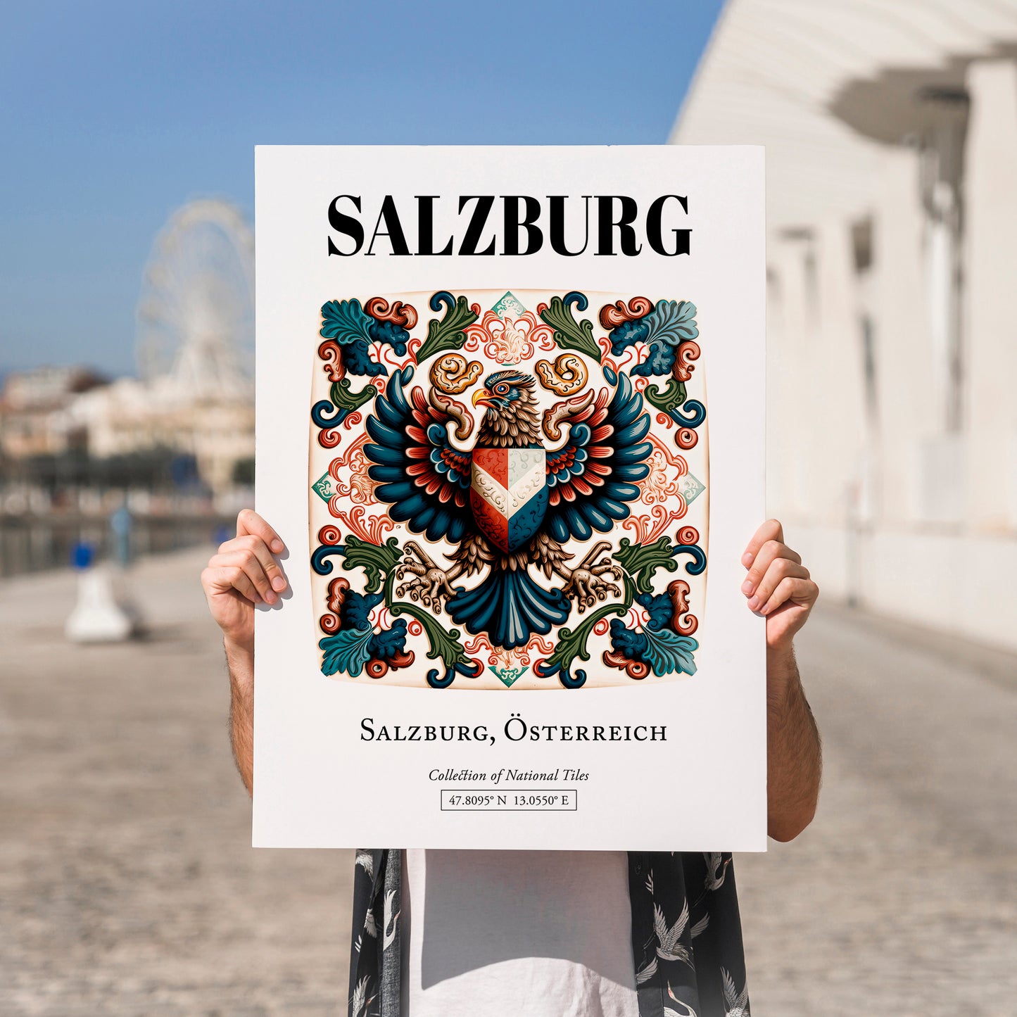 Salzburg, Austria – Wanderlust Wall Decor, no-text version framed in wood