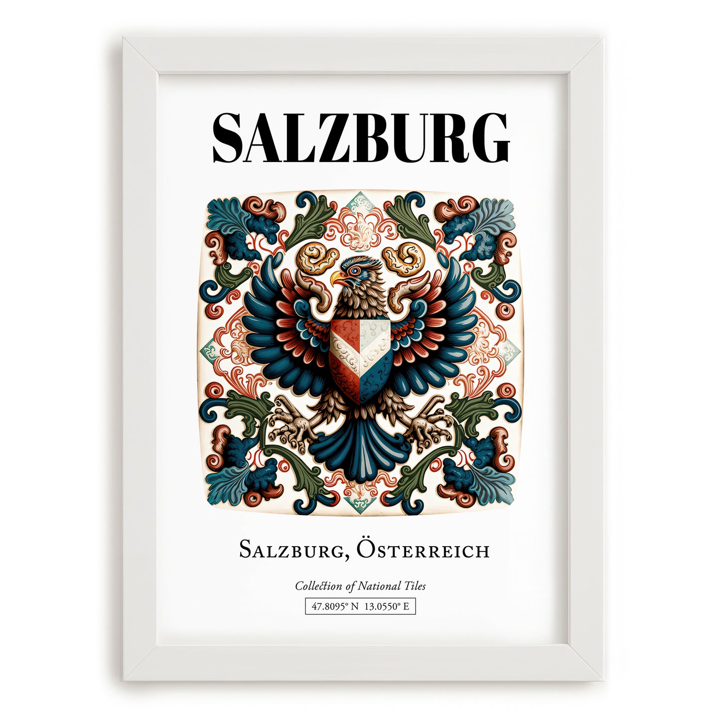 Salzburg, Austria – Wanderlust Wall Decor, placed in minimal white frame