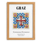 Graz, Austria – Travel Poster, set in oak frame