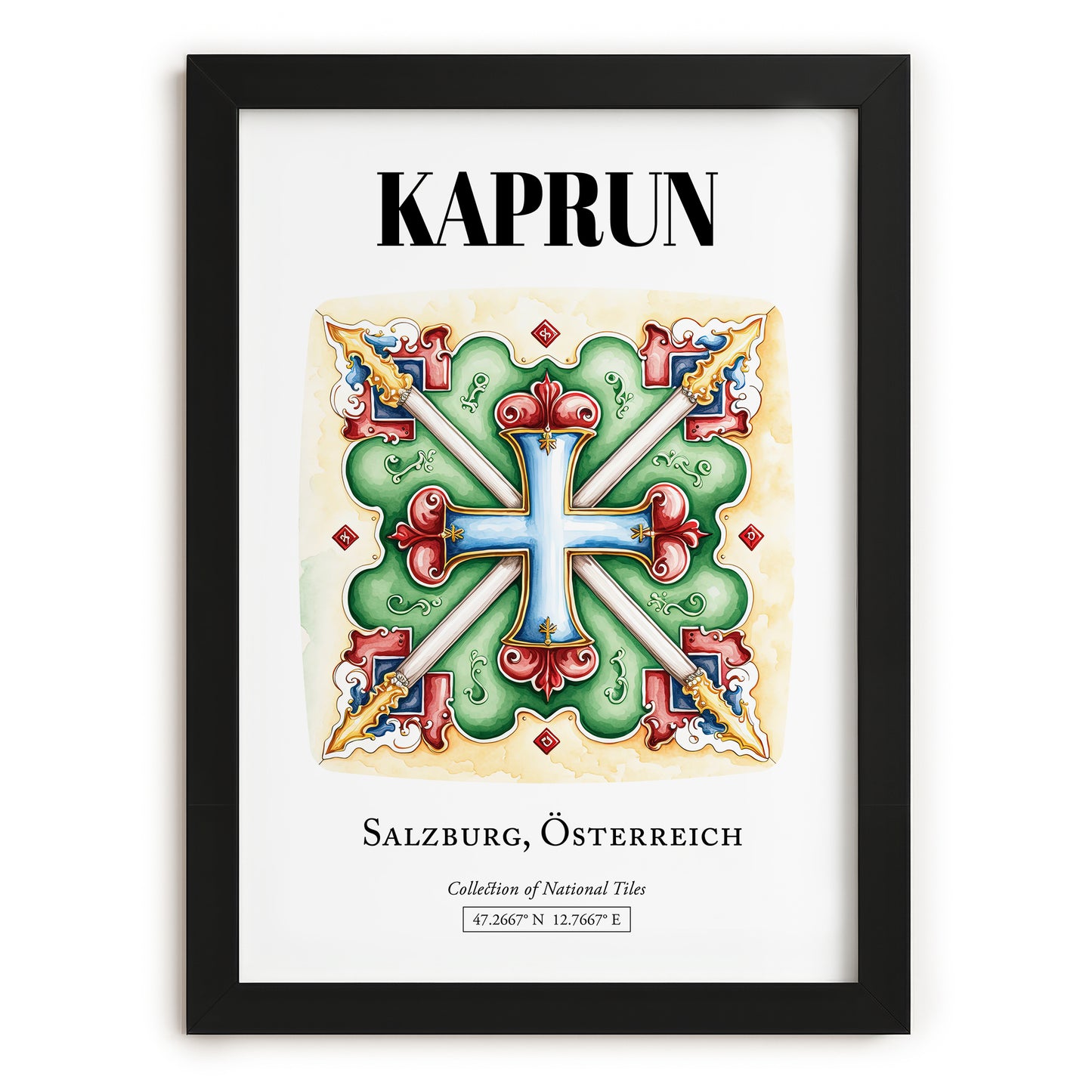 Kaprun, Austria – Travel Wall Art, in sleek black frame