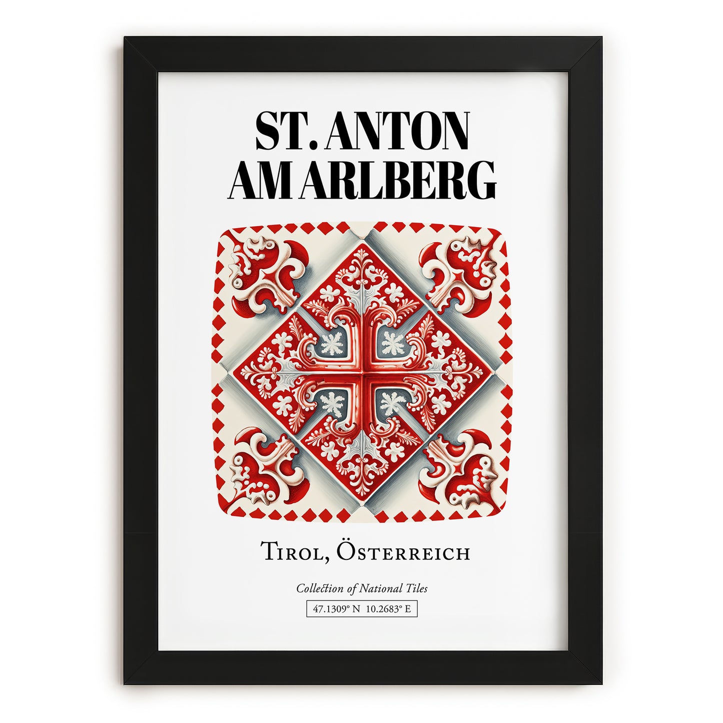St. Anton Am Arlberg, Austria – Travel Print, in sleek black frame