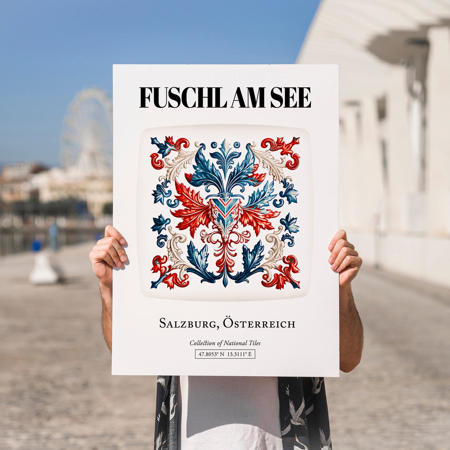 Fuschl Am See, Austria – Travel Poster, no-text version framed in wood