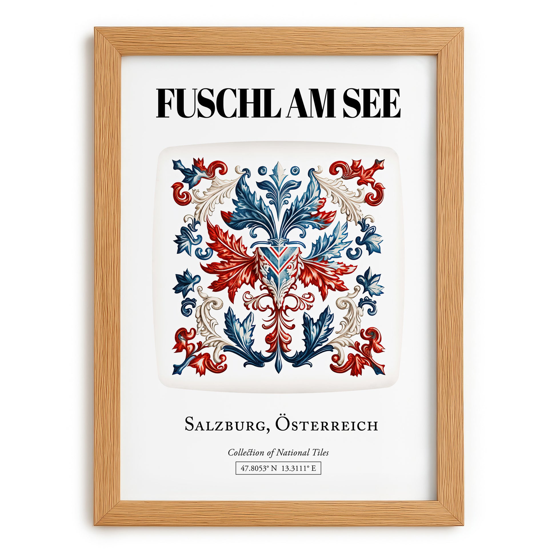 Fuschl Am See, Austria – Travel Poster, set in oak frame