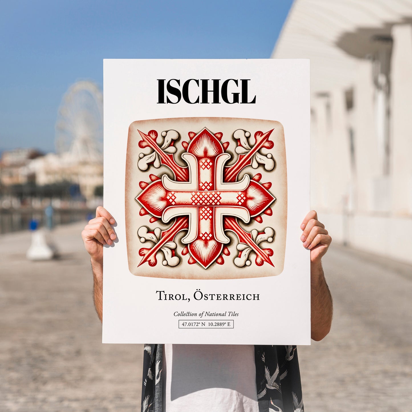 Ischgl, Austria – Travel Poster, no-text version framed in wood