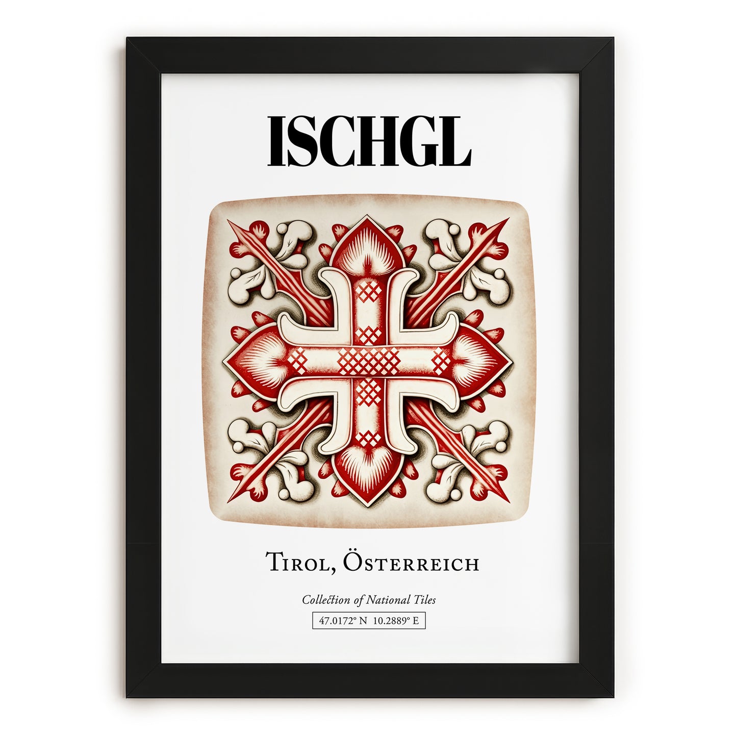 Ischgl, Austria – Travel Poster, in sleek black frame
