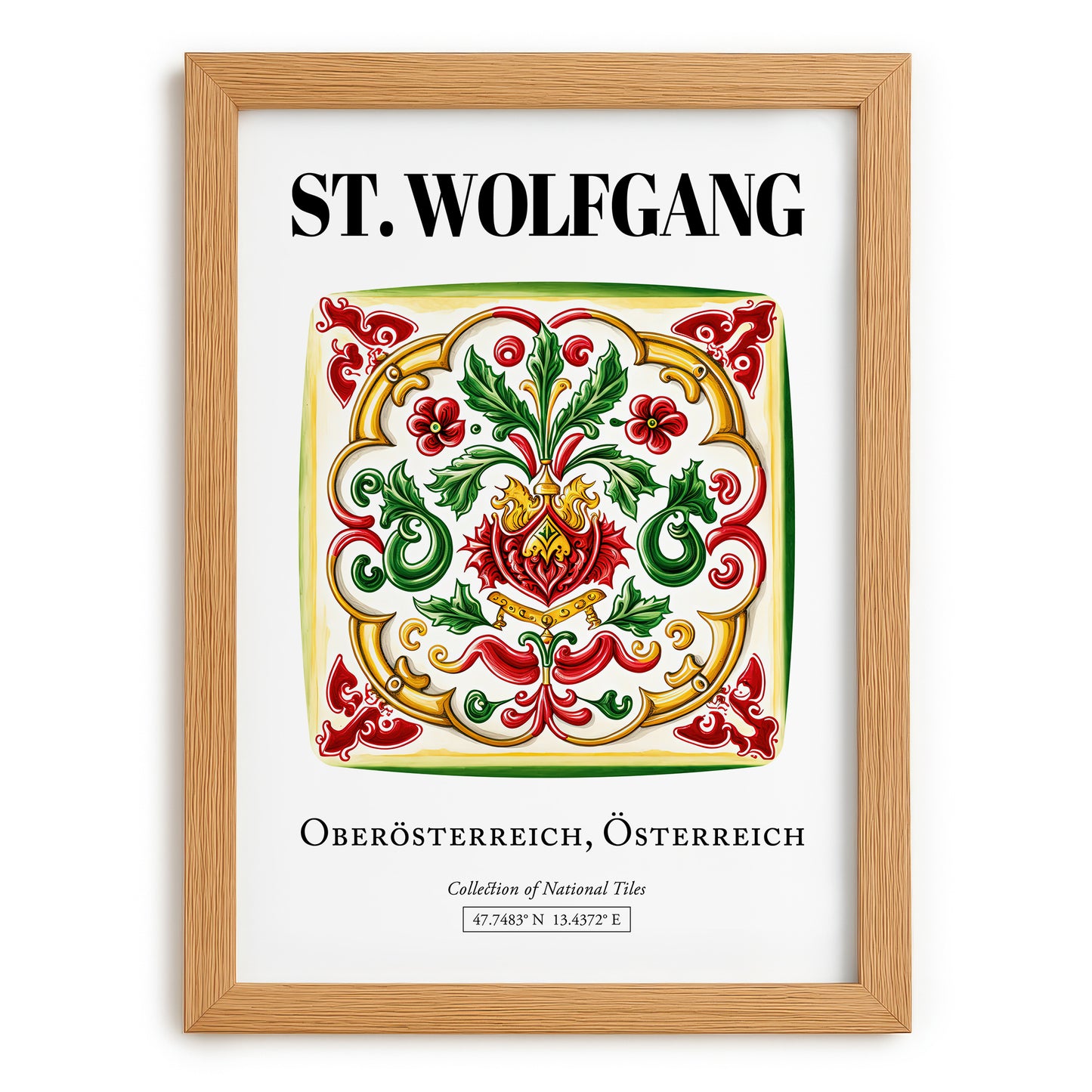 St. Wolfgang, Austria – Travel Wall Art, set in oak frame